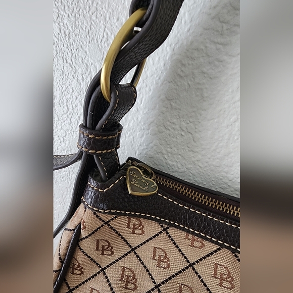 Dooney & Bourke Brown All Over Logo Shoulder Bag - Picture 4 of 12